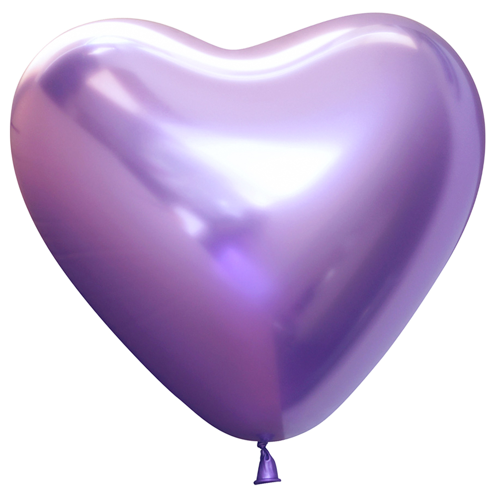 Läs mer om Hjärtballonger Chrome Lila