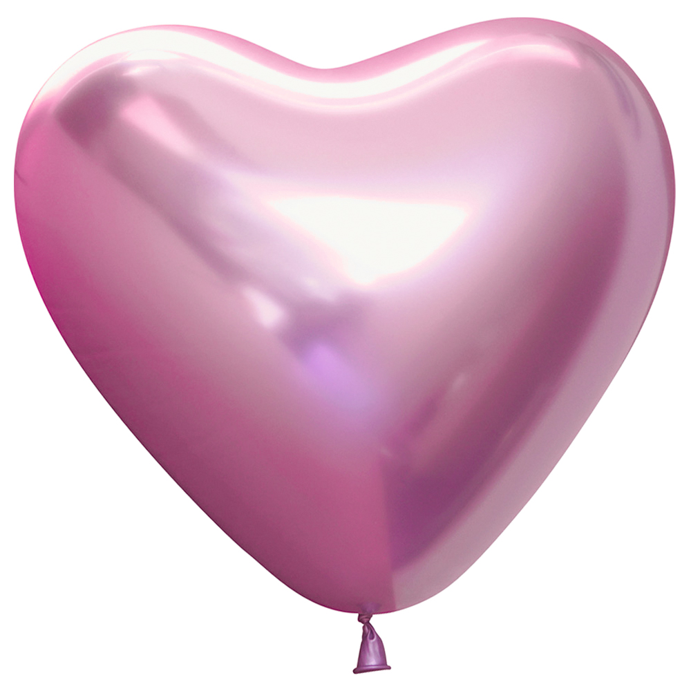 Läs mer om Hjärtballonger Chrome Rosa
