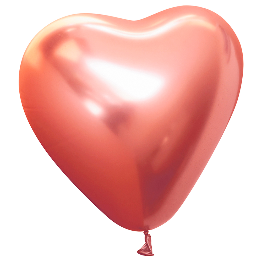 Hjärtballonger Chrome Roséguld