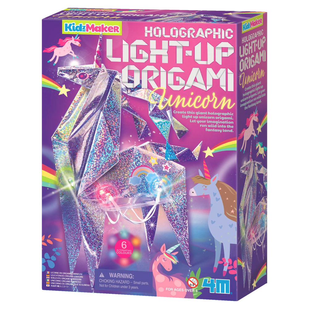 Holografisk Enhörnings Light Up Origami Pyssel