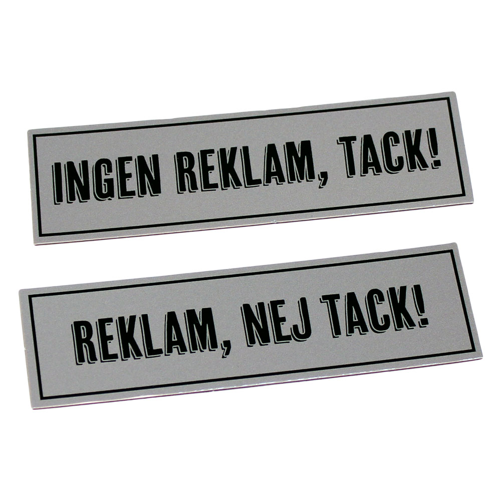 Läs mer om Ingen Reklam Tack Skylt Magnet 2-pack