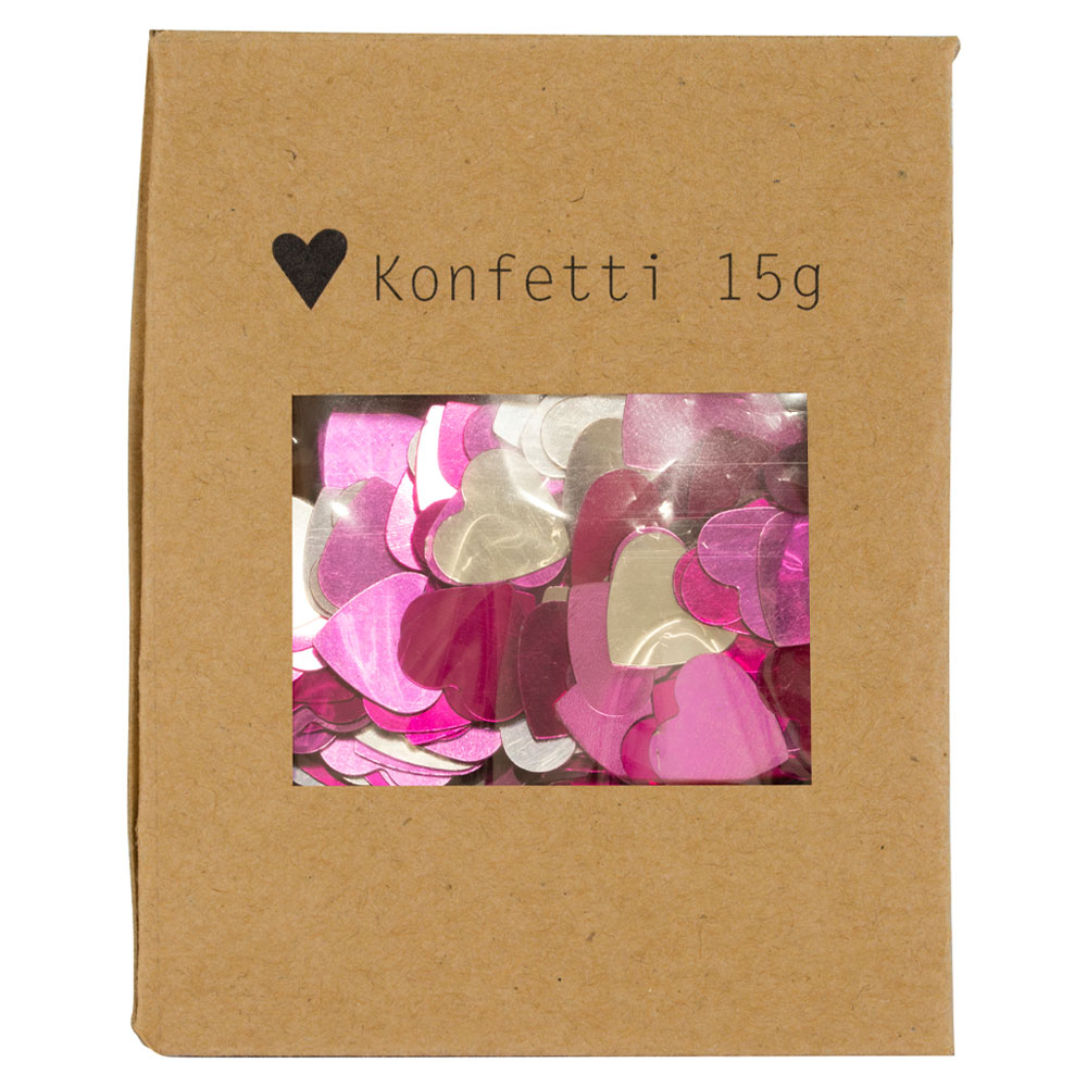 Läs mer om Konfetti Hjärtan Rosa & Silver