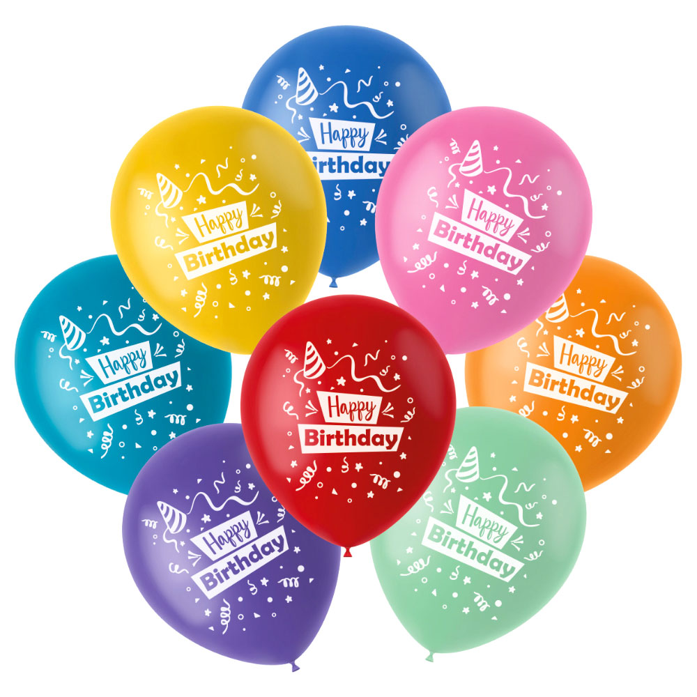 Läs mer om Latexballonger Happy Birthday