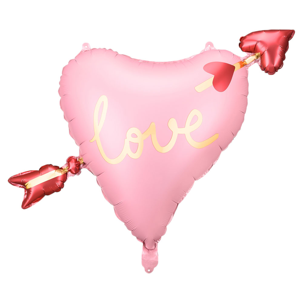 Läs mer om Love Hjärtballong med Pil Rosa