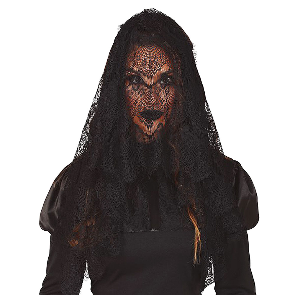 Mantilla Slöja Svart | Tillbehör//Maskerad//Högtider//Halloween//Accessoarer Maskerad//Halloween tillbehör | PartyOutlet