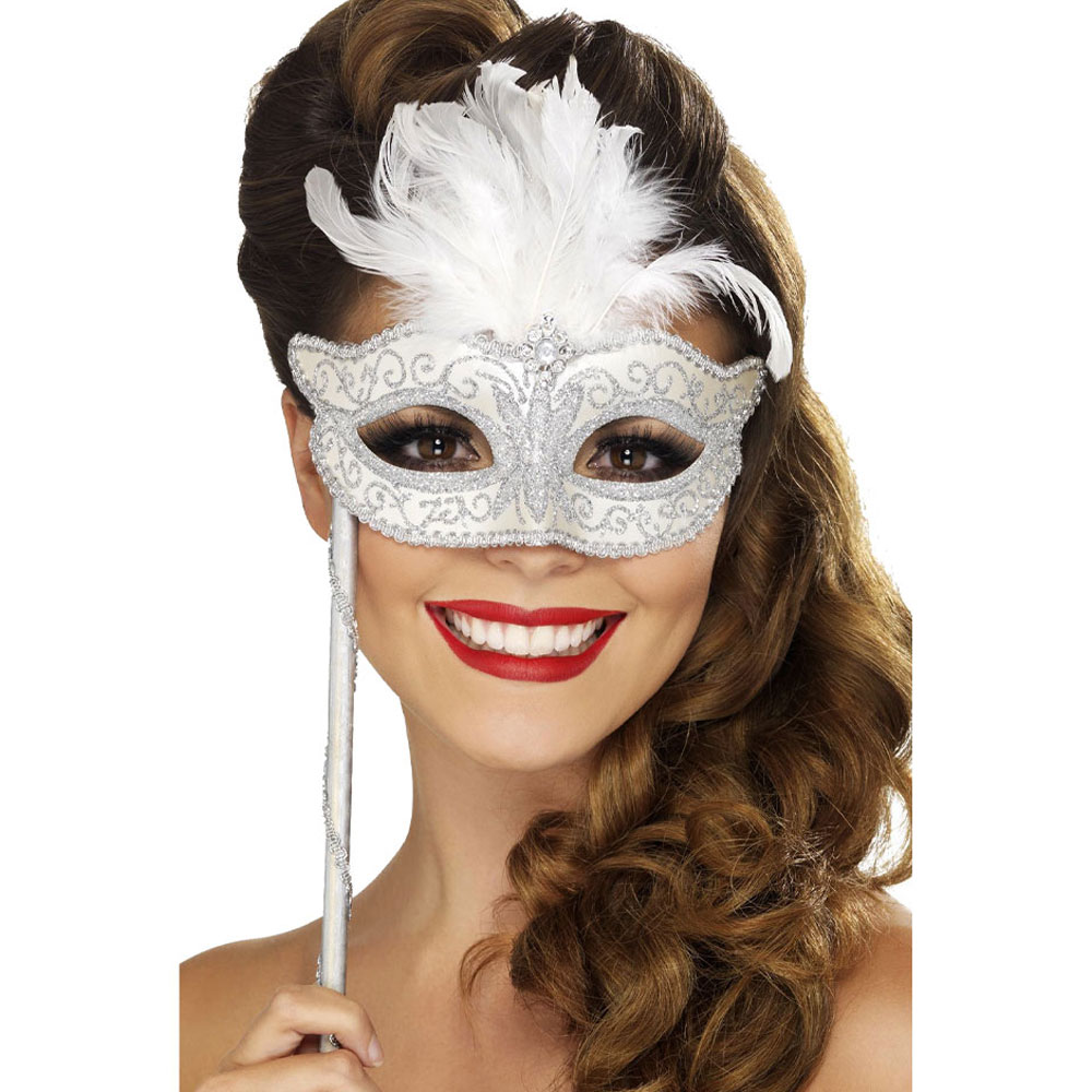 Läs mer om Maskeradmask på Pinne Silver