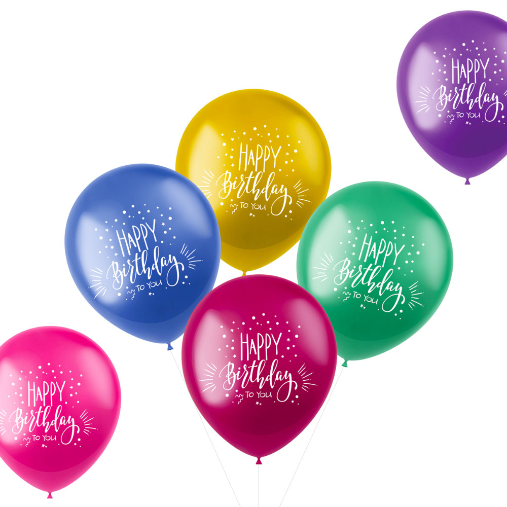 Läs mer om Metallic Ballonger Happy Birthday To You
