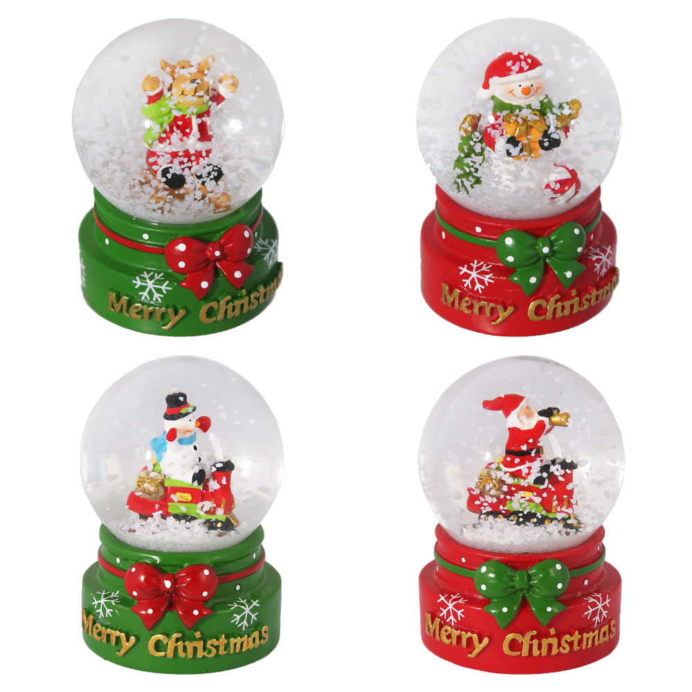 Läs mer om Mini Snöglob med Julfigur Merry Christmas