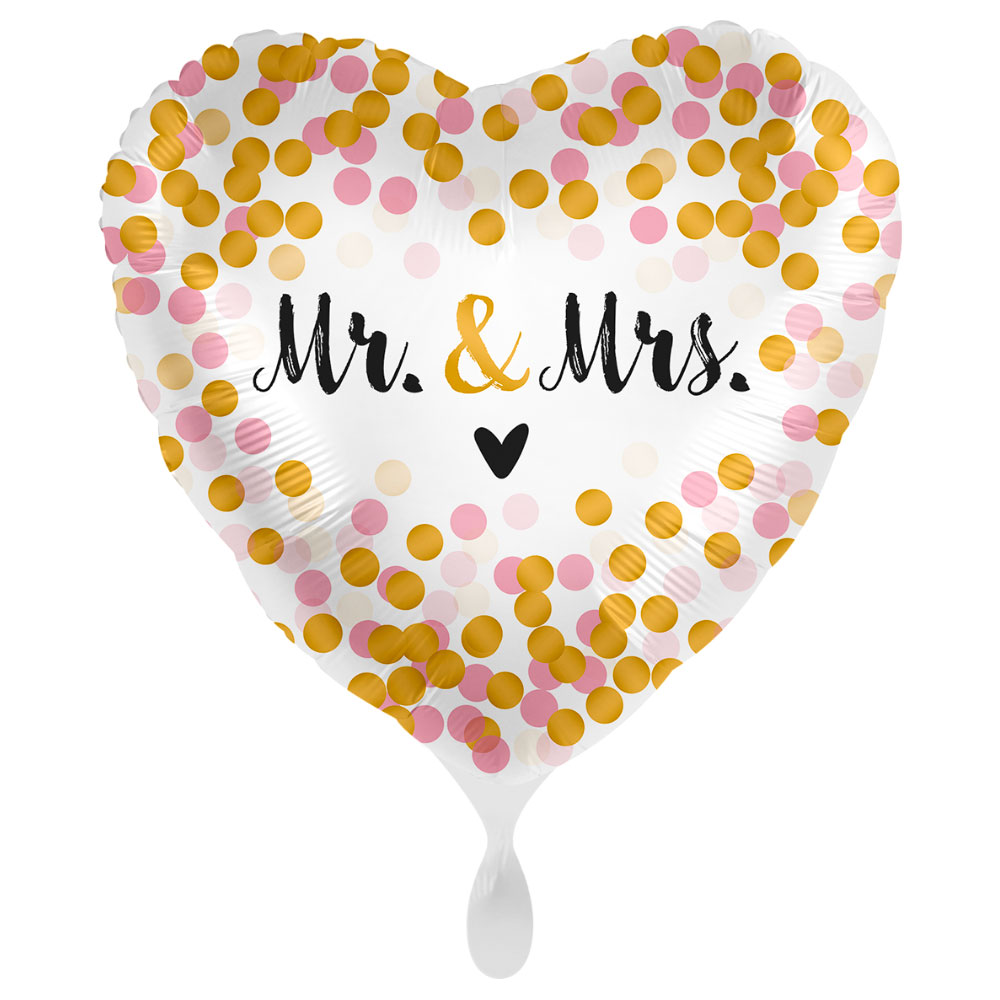 Läs mer om Mr & Mrs Married Ballong Dotty Love