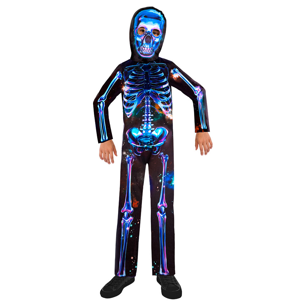 Läs mer om Neon Skeleton Boy Dräkt Barn