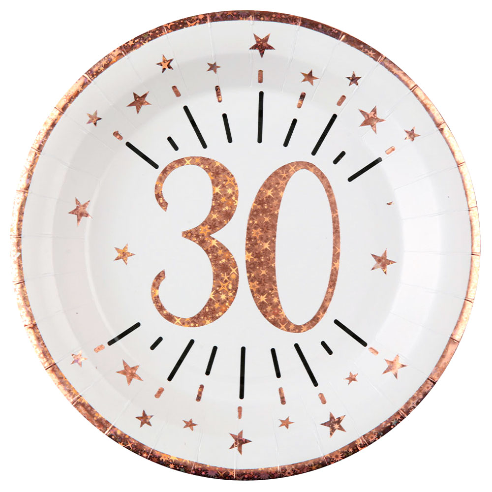 Läs mer om Papptallrikar 30 År Birthday Party Roseguld