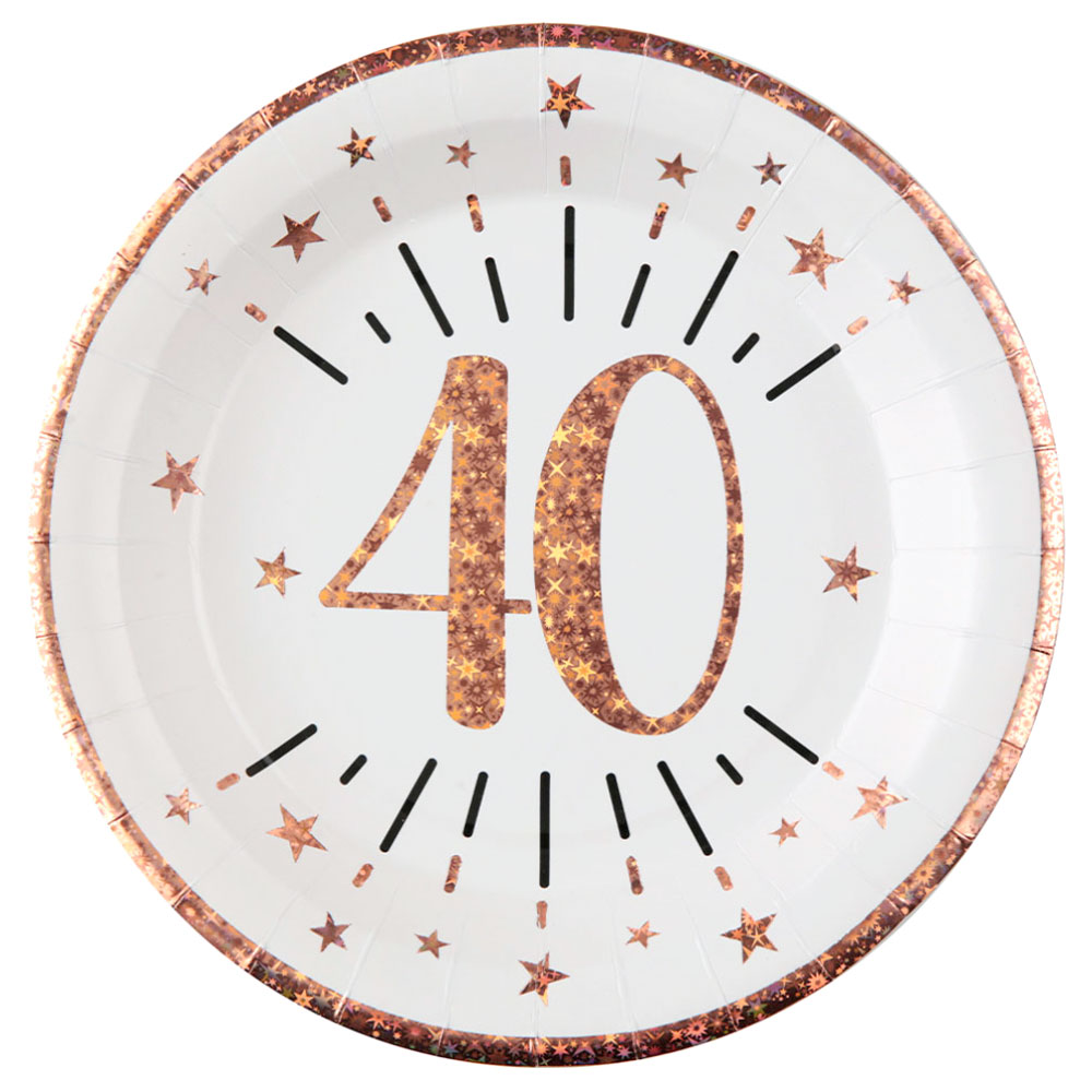 Läs mer om Papptallrikar 40 År Birthday Party Roseguld