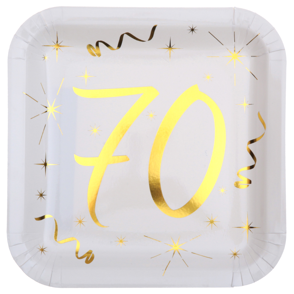 Papptallrikar 70 År Sparkle