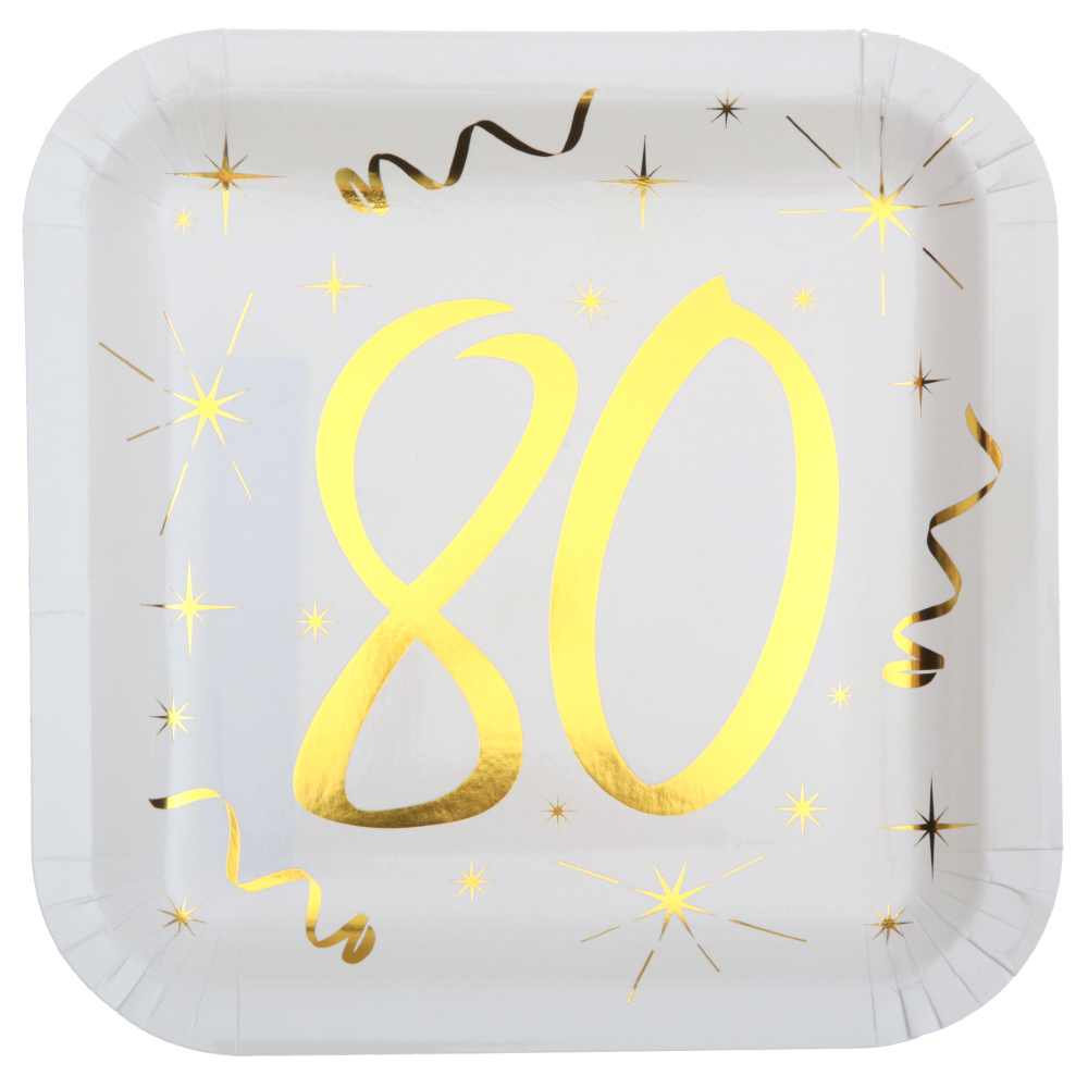 Papptallrikar 80 År Sparkle