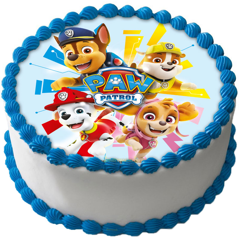 Paw Patrol Tårtbild Sockerpasta L