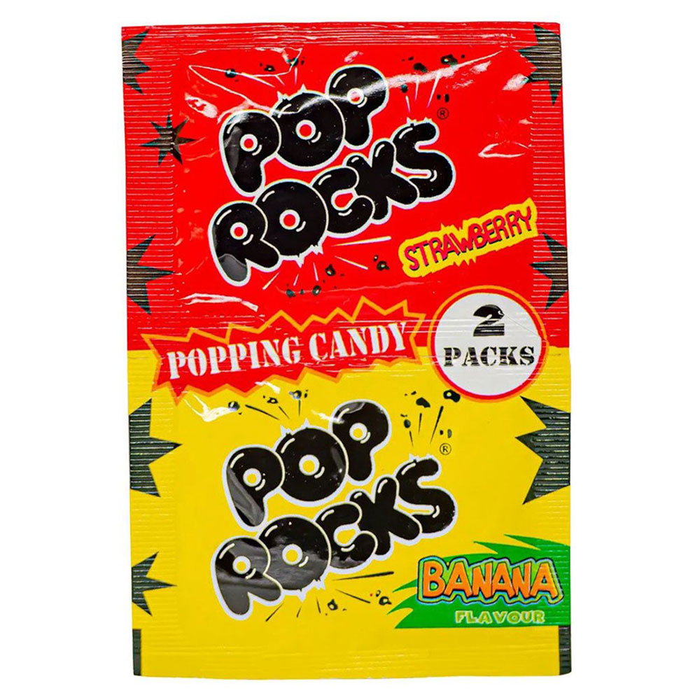 Läs mer om Pop Rocks Poppande Godis Jordgubb & Banan 2-pack