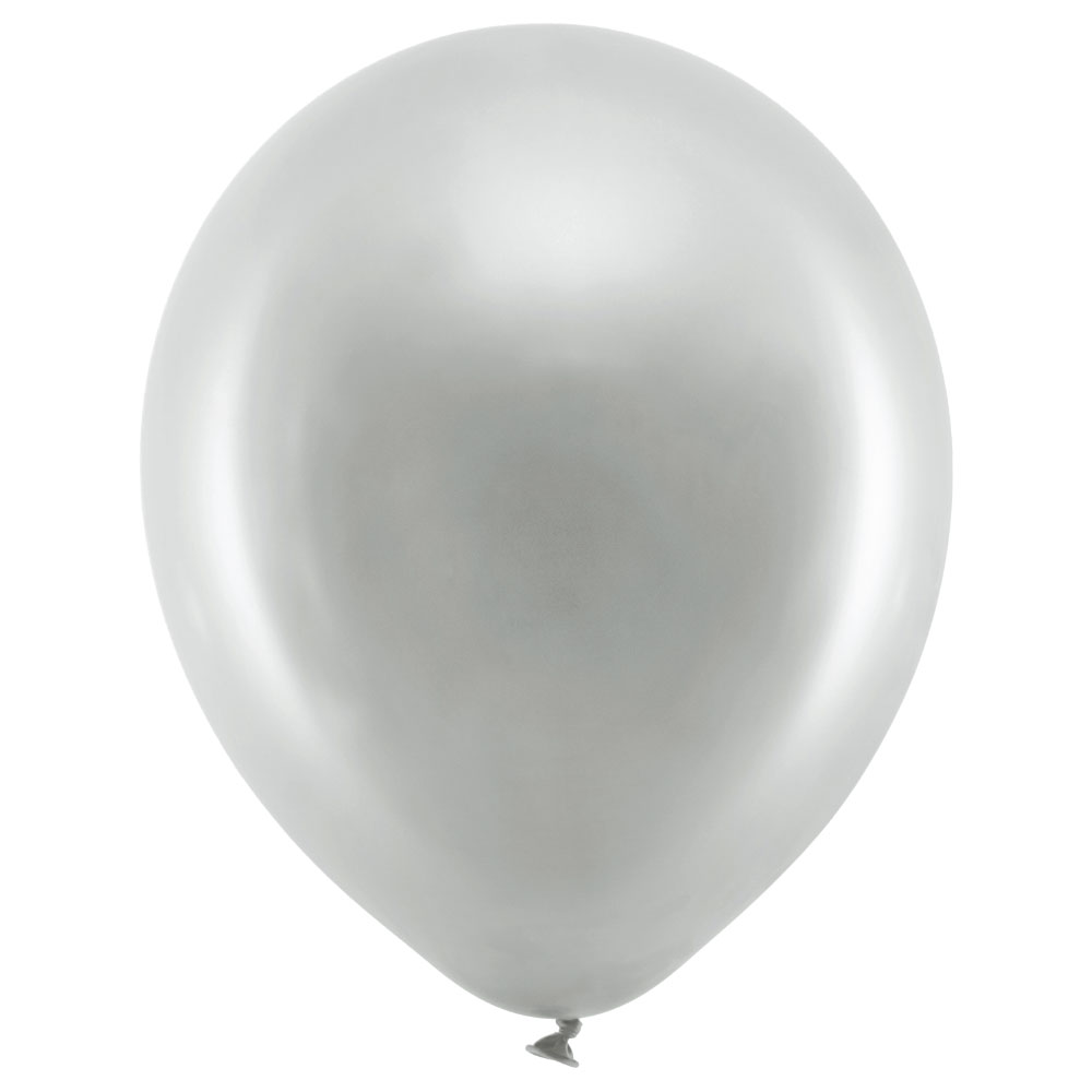 Läs mer om Rainbow Latexballonger Metallic Silver