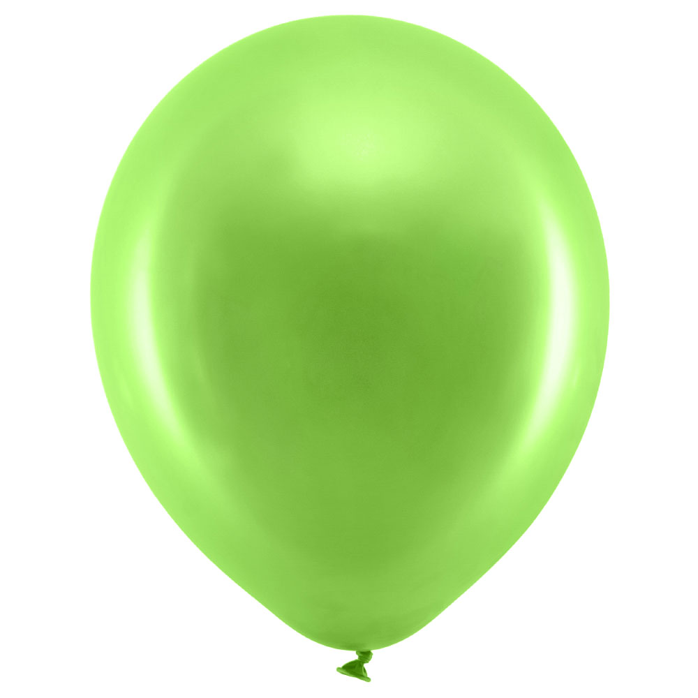 Läs mer om Rainbow Små Latexballonger Metallic Ljusgröna