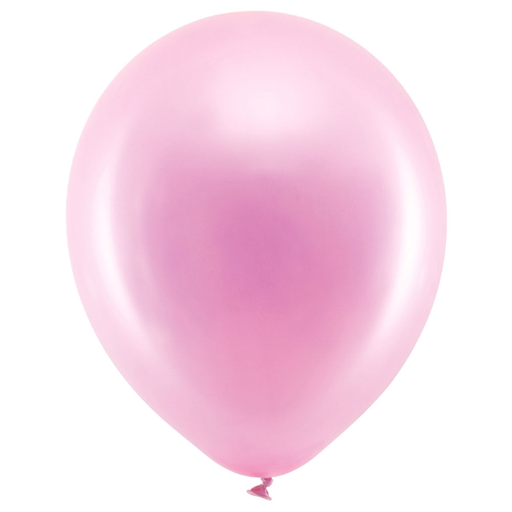 Läs mer om Rainbow Små Latexballonger Metallic Rosa