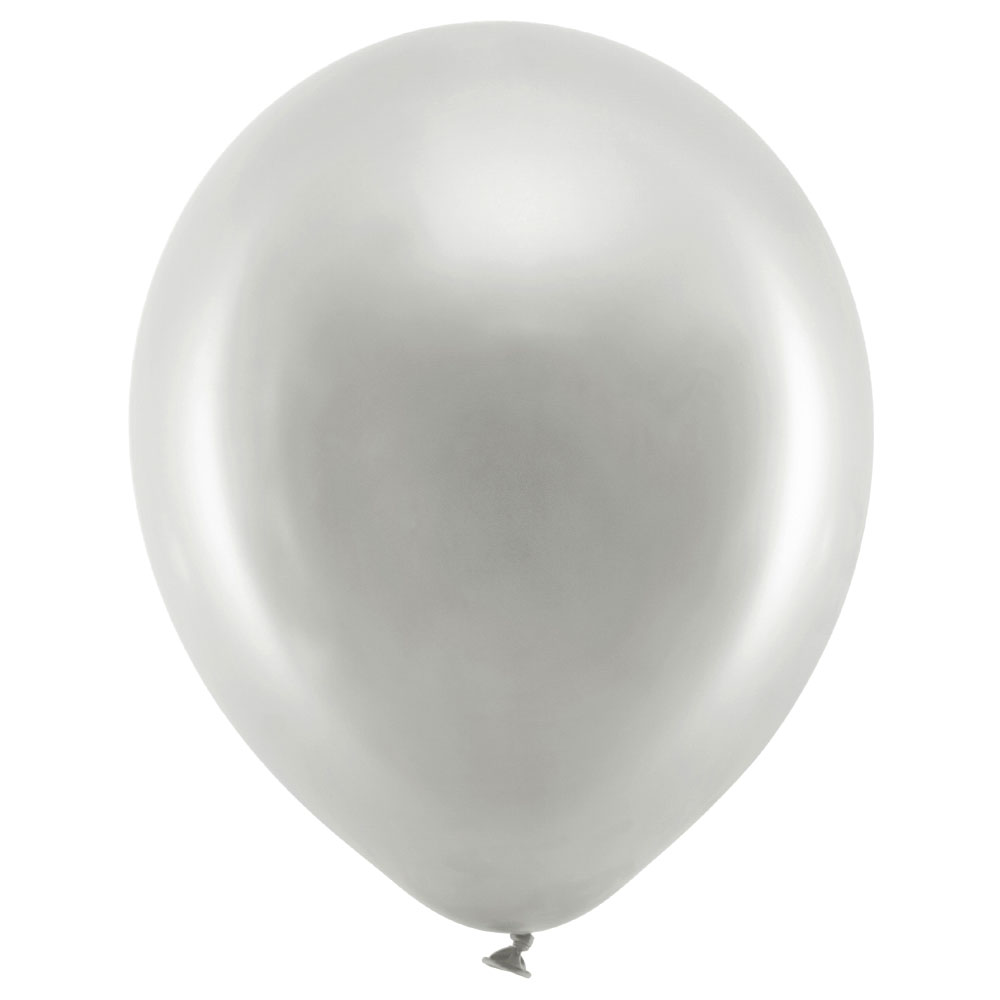Läs mer om Rainbow Små Latexballonger Metallic Silver