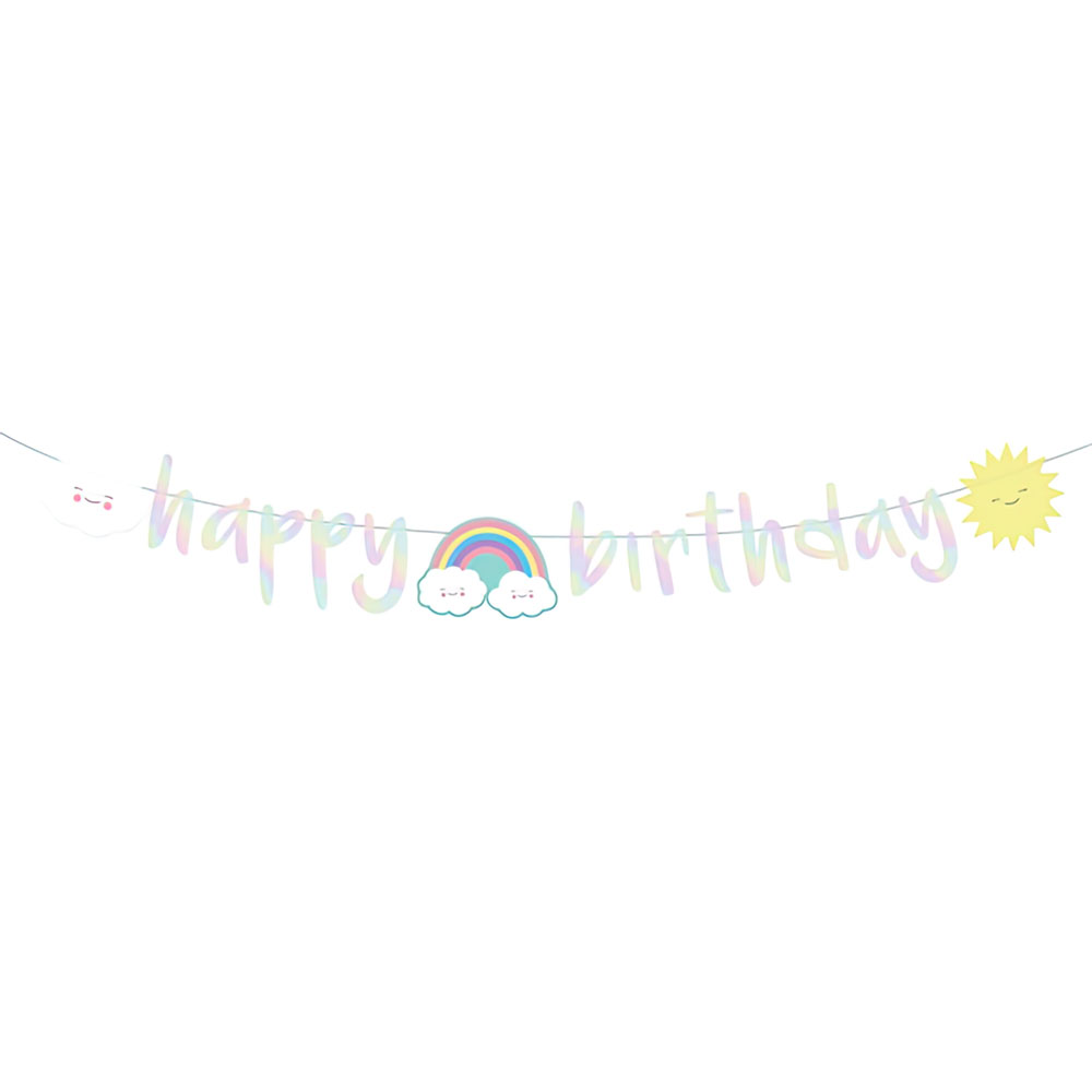 Regnbåge Girlang Happy Birthday