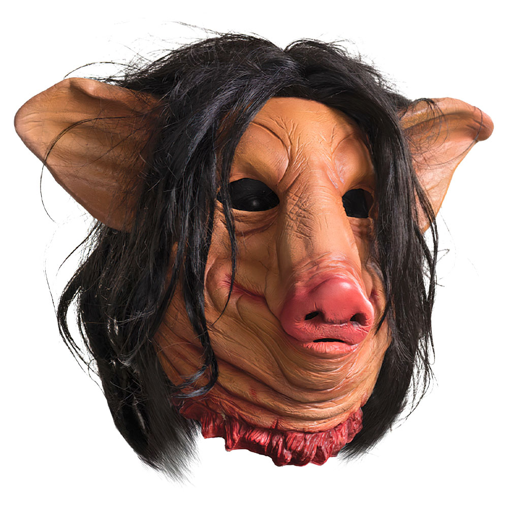 Vuxenmasker - Saw Grismask med Hår Latex