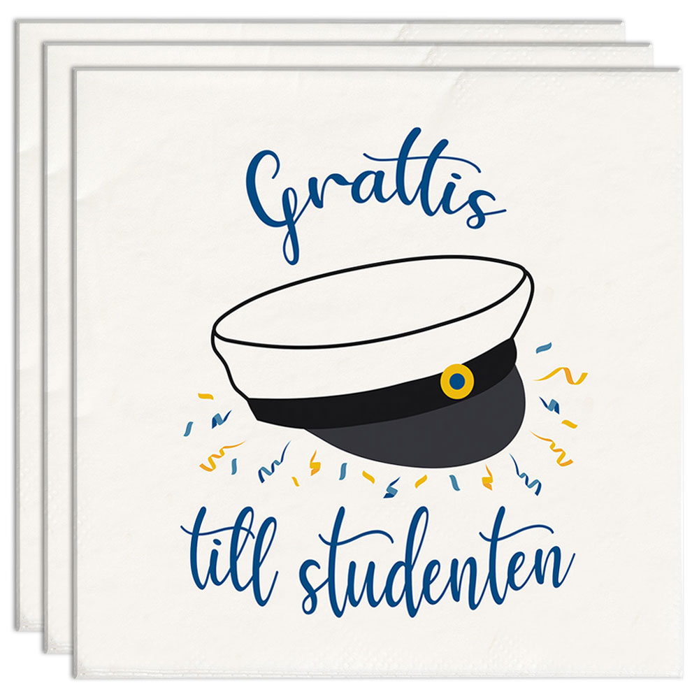 Läs mer om Servetter Grattis Till Studenten