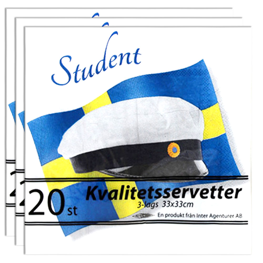 Läs mer om Servetter Studentmössa & Flagga