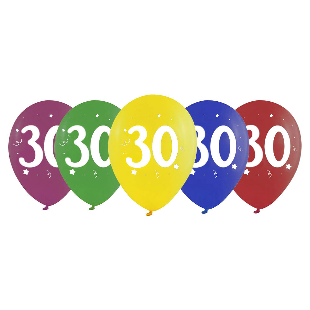 Läs mer om Sifferballonger 30 Färgmix