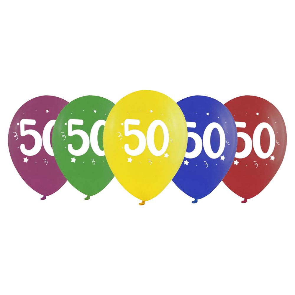 Sifferballonger 50 Färgmix