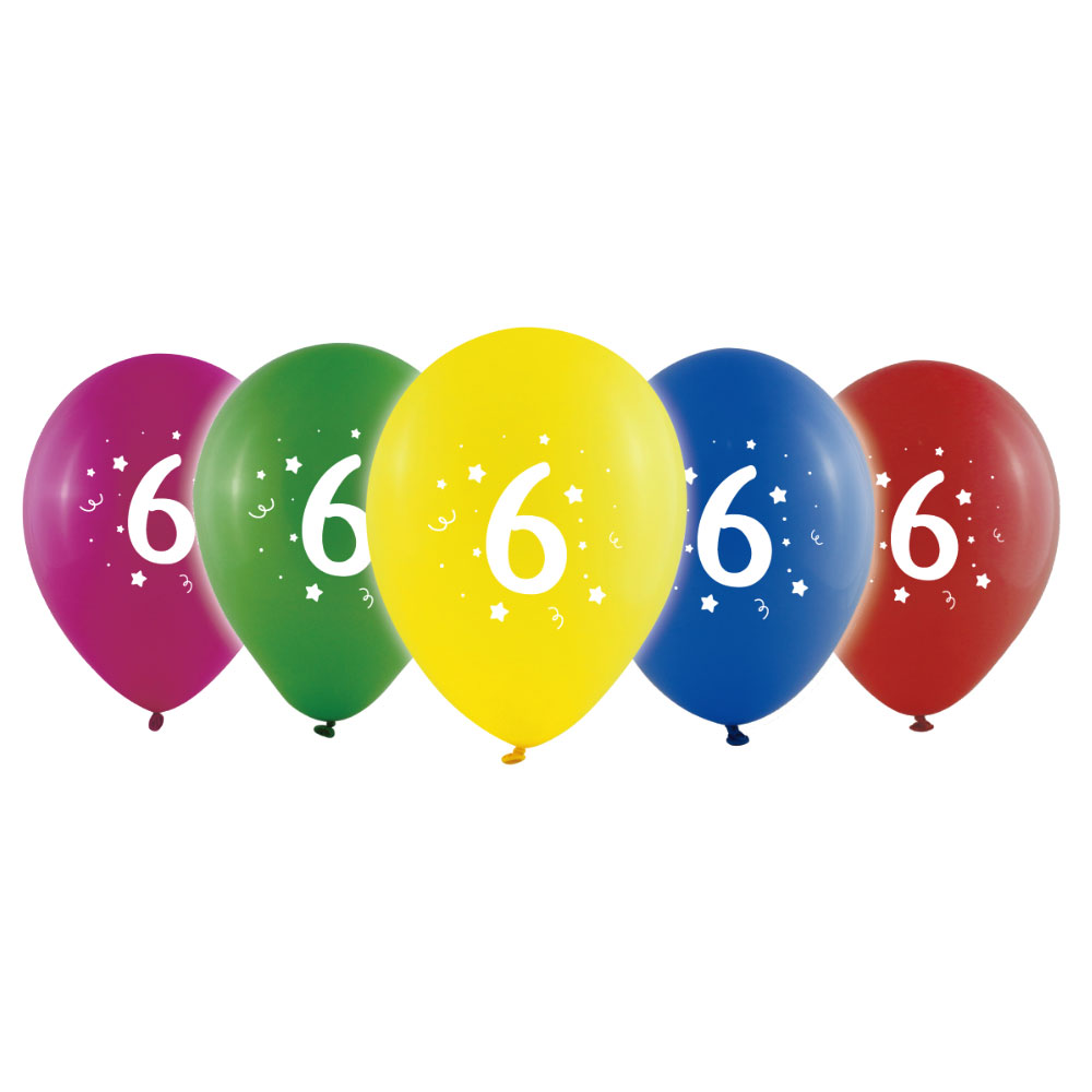 Läs mer om Sifferballonger 6 Färgmix