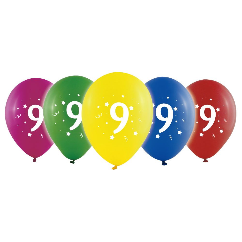 Läs mer om Sifferballonger 9 Färgmix