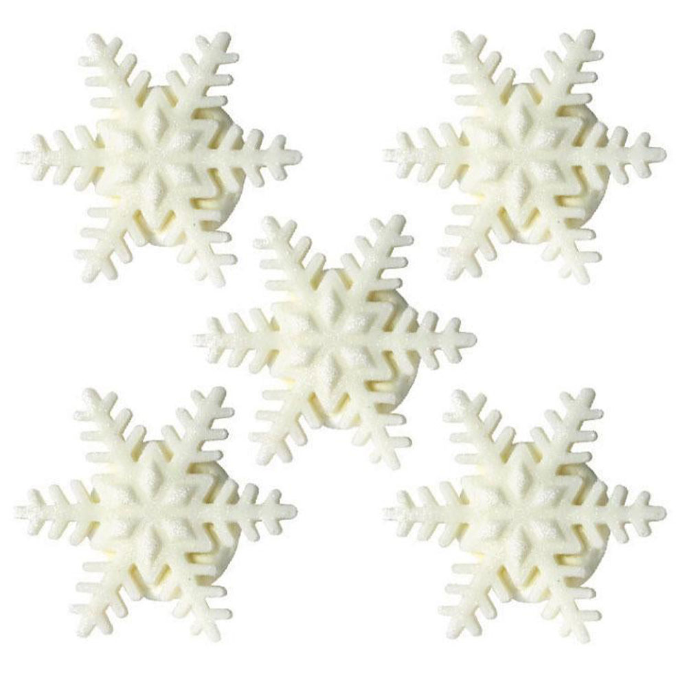 Sockerdekorationer Vita Snöflingor