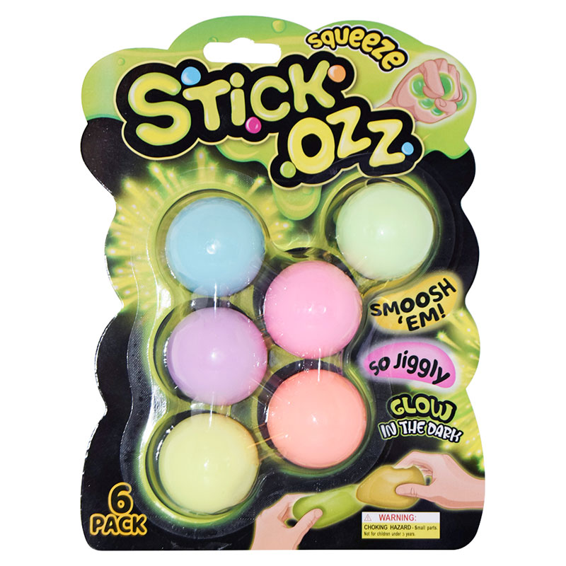 Läs mer om Stick Ozz Klämbollar Glow In The Dark 6-pack