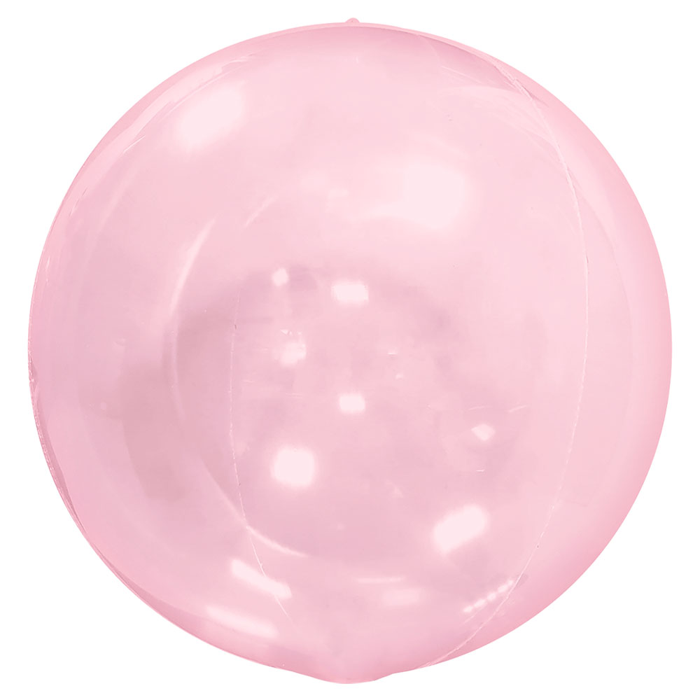 Läs mer om Stor Globe Folieballong Transparent Rosa