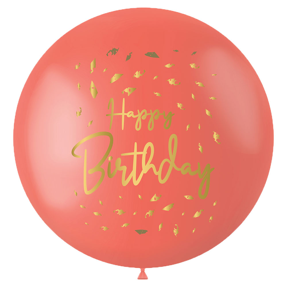 Läs mer om Stor Happy Birthday Ballong Golden Dusk
