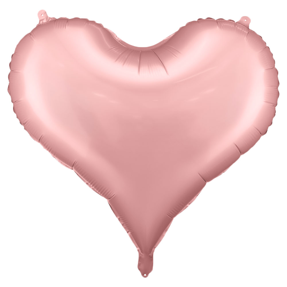 Stor Hjärtformad Ballong Ljusrosa