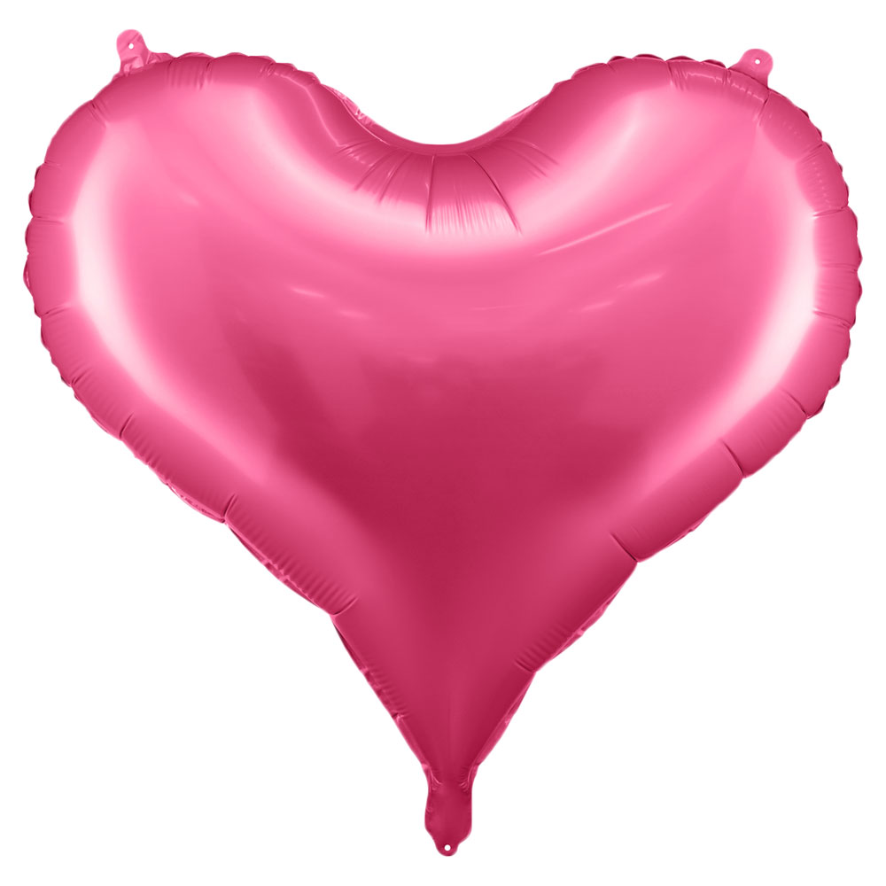Läs mer om Stor Hjärtformad Ballong Satin Rosa
