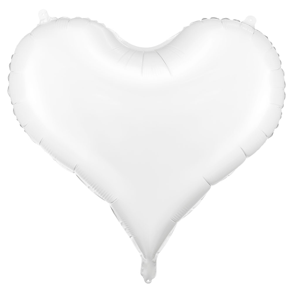 Läs mer om Stor Hjärtformad Ballong Vit
