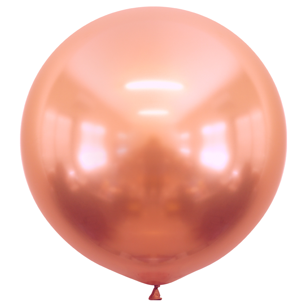 Läs mer om Stor Latexballong Chrome Roséguld