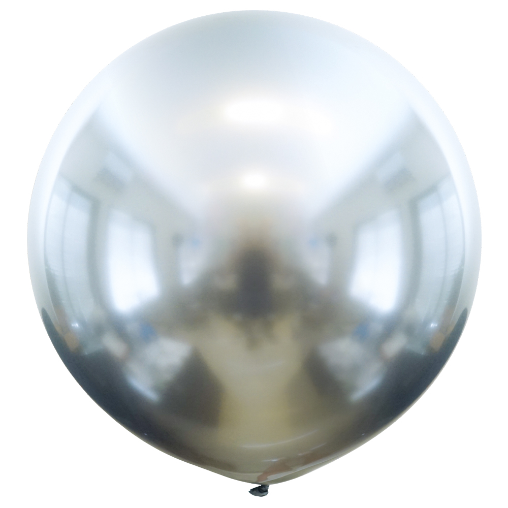 Läs mer om Stor Latexballong Chrome Silver