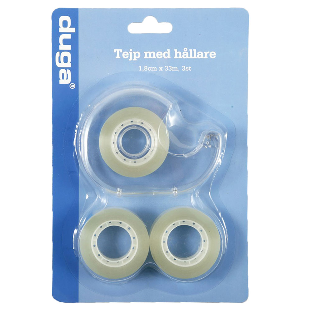 Tejp 3-pack med Hållare