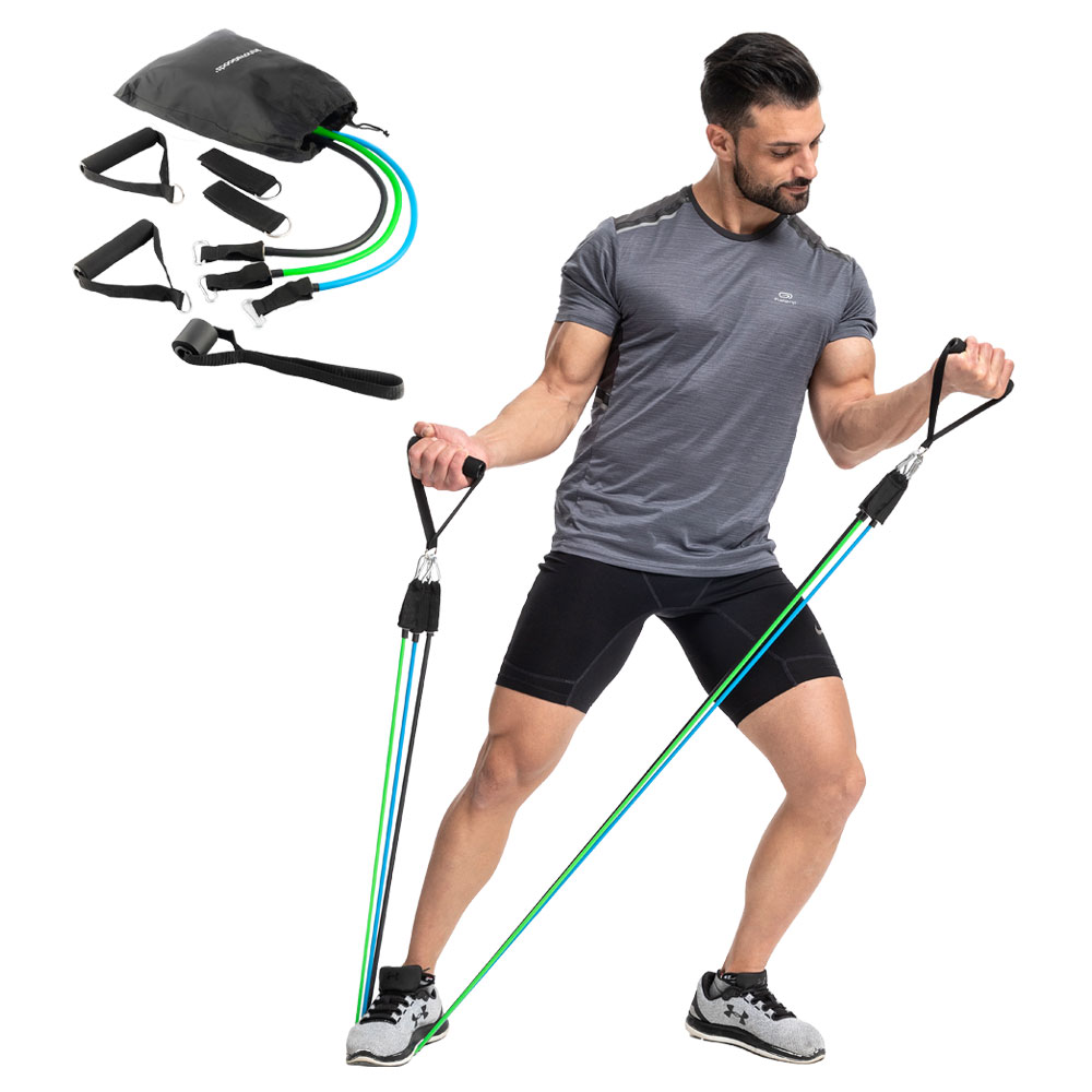 Träningsband med Handtag Set