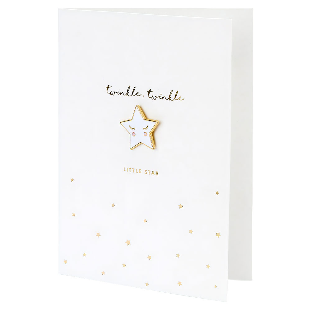 Twinkle Twinkle Little Star Kort med Brosch