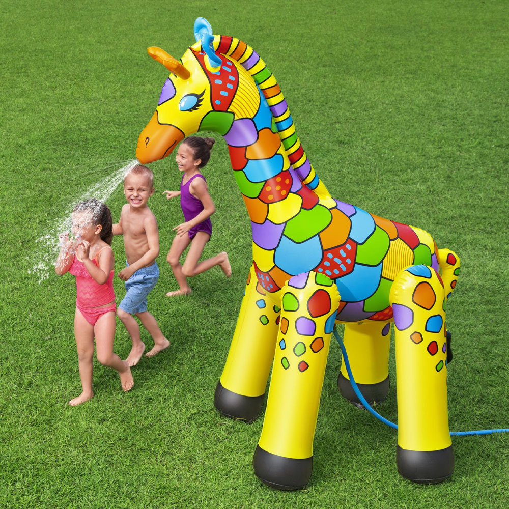 Läs mer om Uppblåsbar Vattenspridare Färgglad Giraff