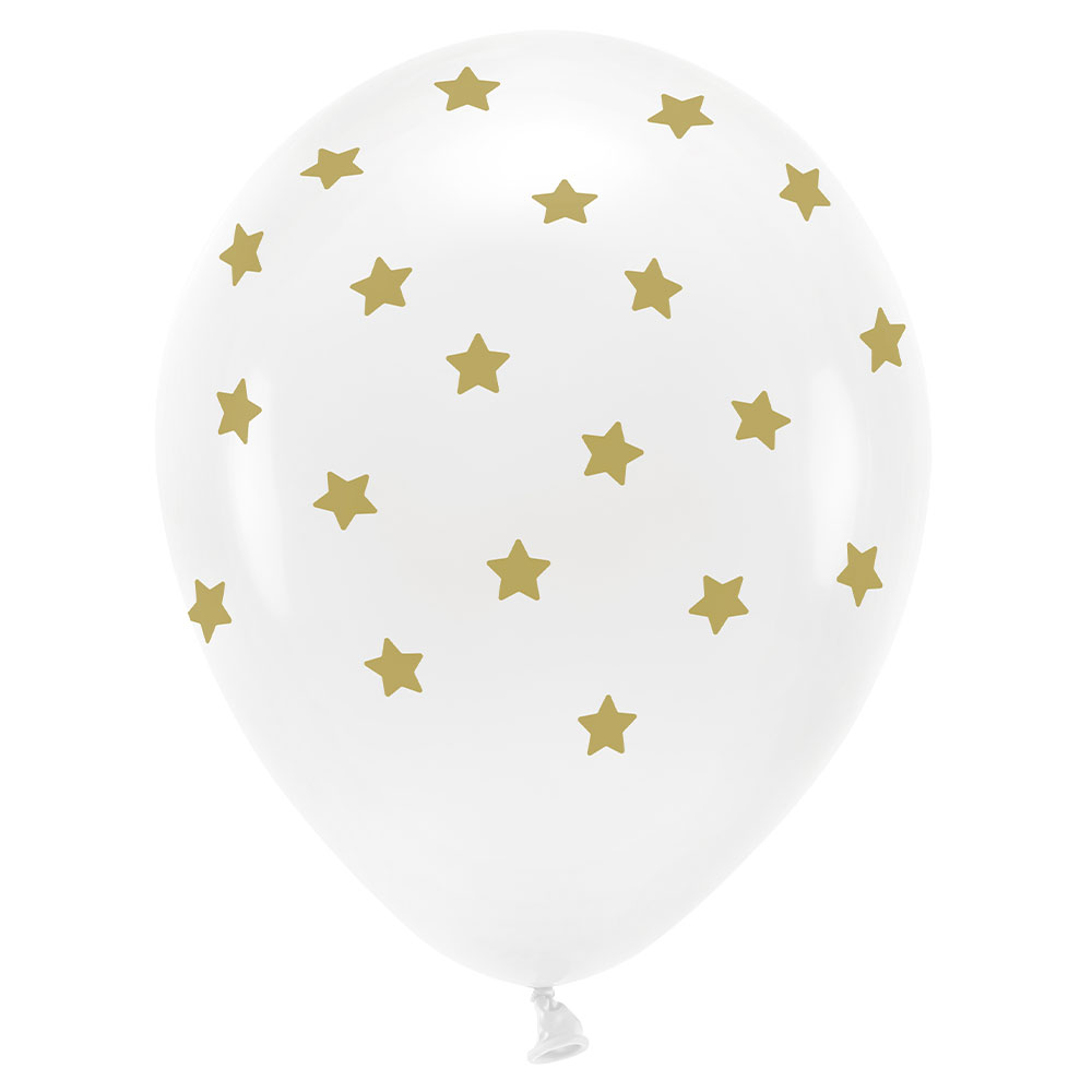 Läs mer om Vita Ballonger med Guldstjärnor