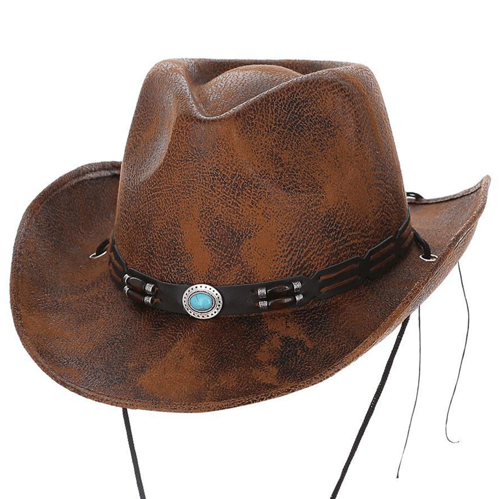 Läs mer om Cowboyhatt Brun Konstläder Western