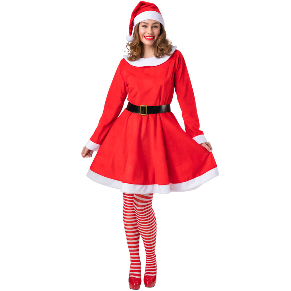 Deluxe Velour Mrs Santa Claus Dräkt