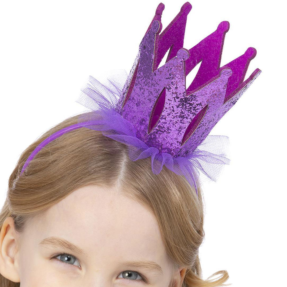 Läs mer om Diadem Krona med Glitter Lila Barn