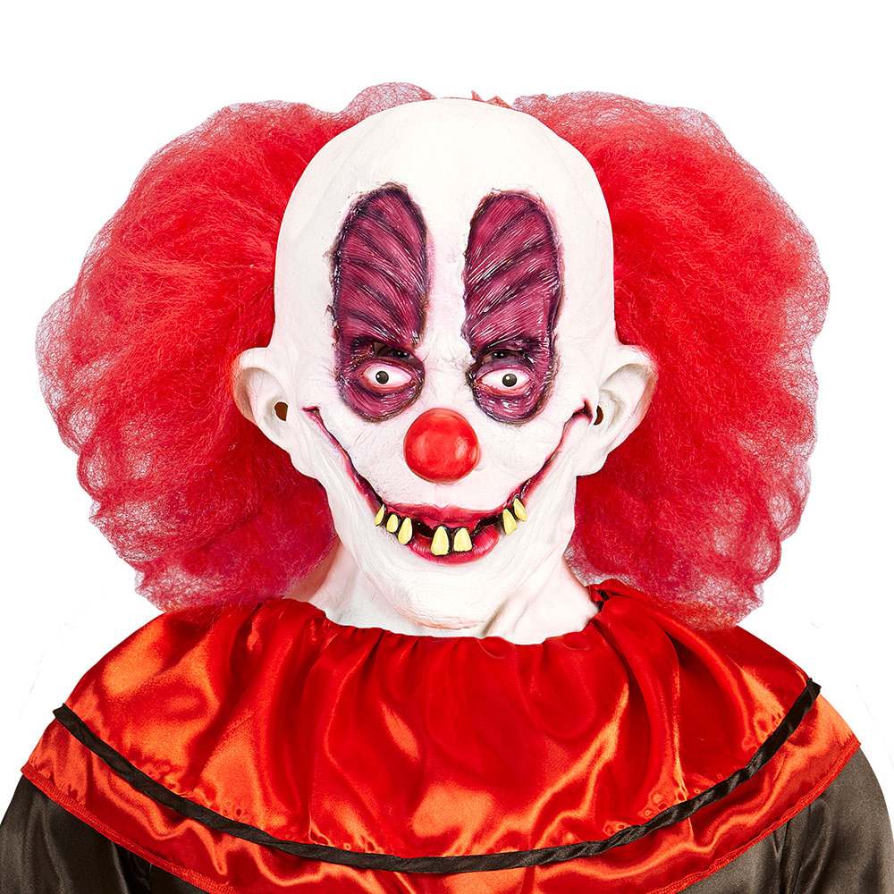 Läs mer om Fånig Clown Mask med Hår